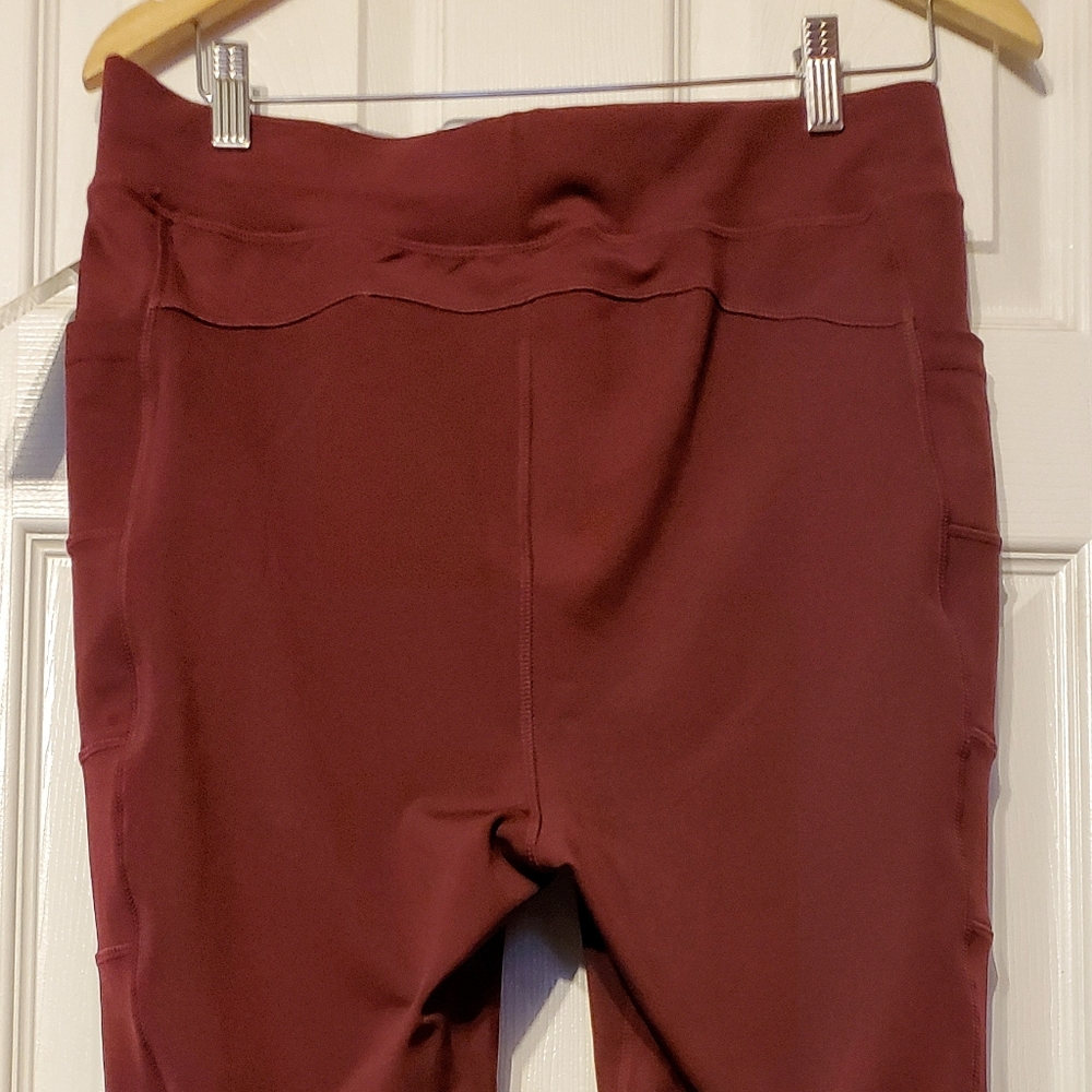 Burgundy Pop Fit Leggings 2X